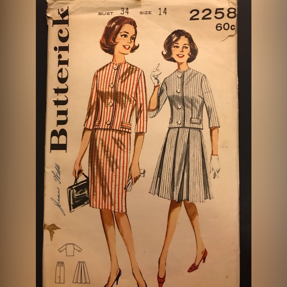 Size 14 Butterick Vintage (used) Pattern 2258